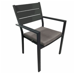 OUTDOOR CHAIR BLACK ALUMINIUM GRAY FABRIC DW-DT2021 ΚΑΡΕΚΛΑ ΕΞΩΤΕΡΙΚΟΥ ΧΩΡΟΥ ΜΑΥΡΟ ΑΛΟΥΜΙΝΙΟ ΓΚΡΙ ΥΦΑΣΜΑ DW-DT2021